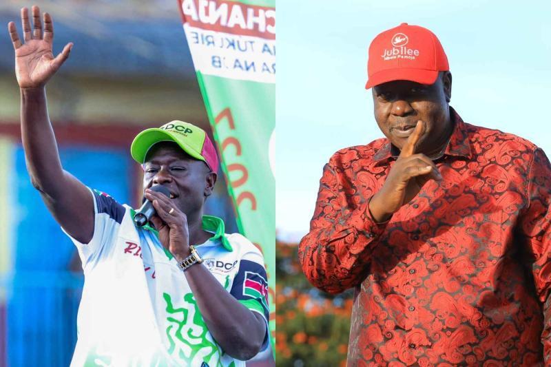 Collage photo of Rigathi Gachagua and Fred Matiang'i.